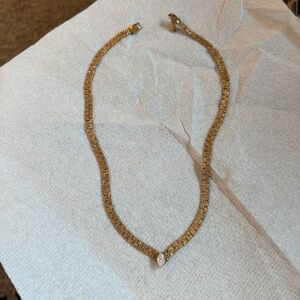 Elegant Gold Necklace with Crystal Accent